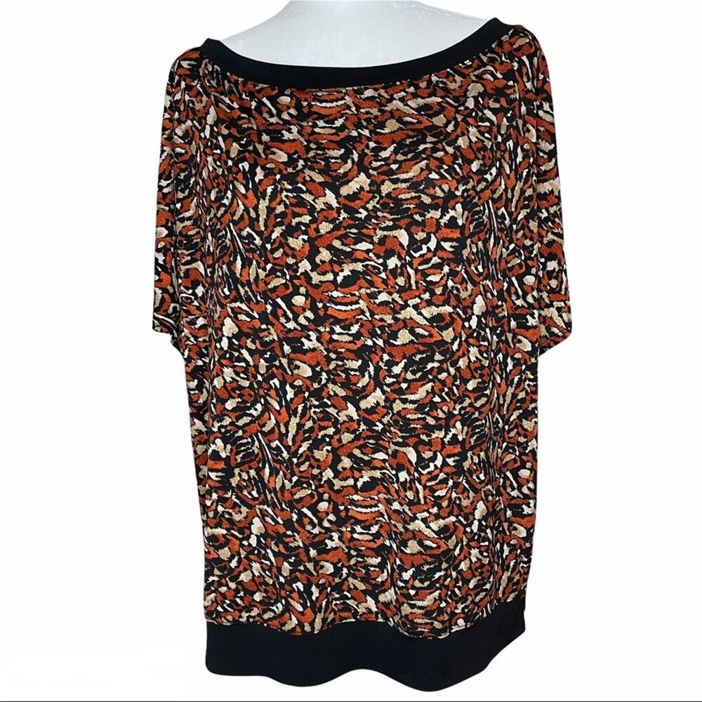 Cato Animal Print Top Pullover Plus Size Blouse Shirt Split Sleeve Size L